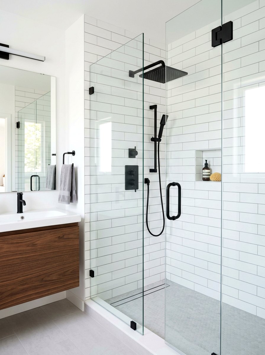 Modern Matte Black Double Shower Head - 30 double shower head ideas