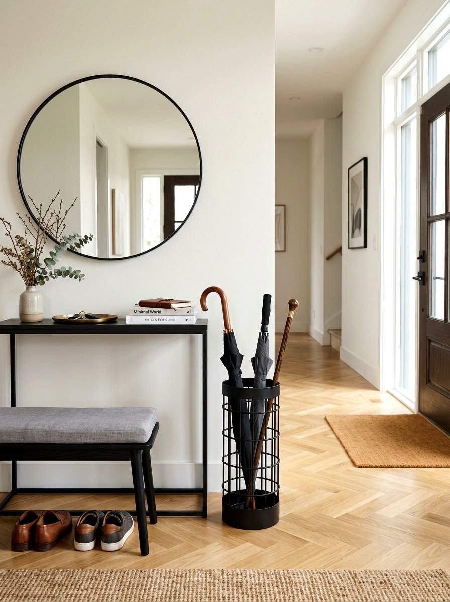 Modern Matte Black Umbrella Holder - 30 umbrella stand ideas