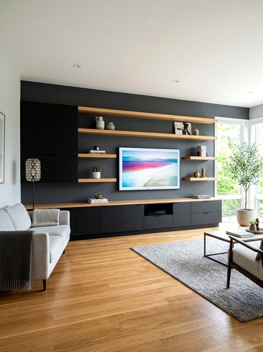 Modern Media Console - 30 built in wall unit ideas