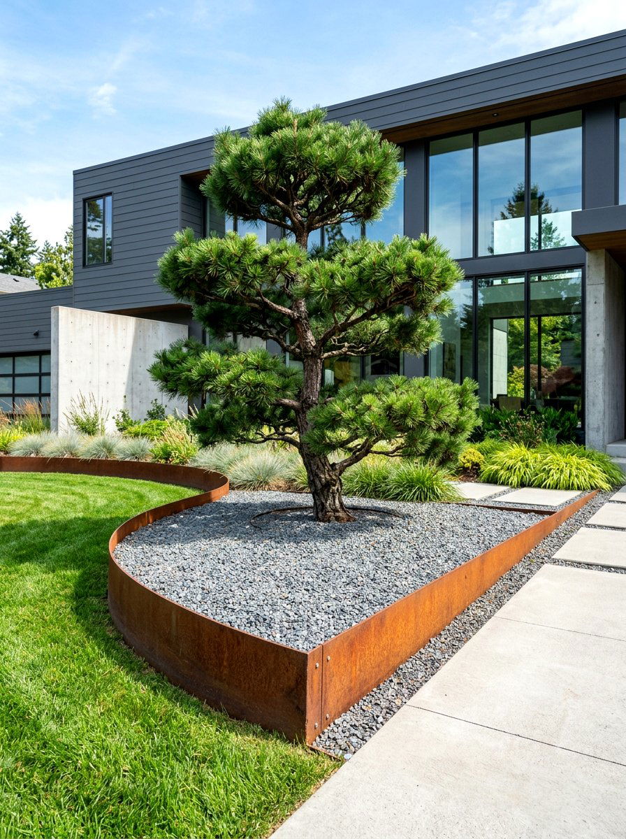 Modern Metal Border - 30 tree border landscaping ideas