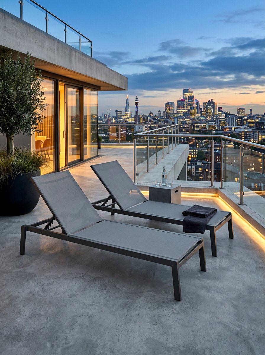 Modern Metal Chaise Pair - 30 chaise pair patio ideas