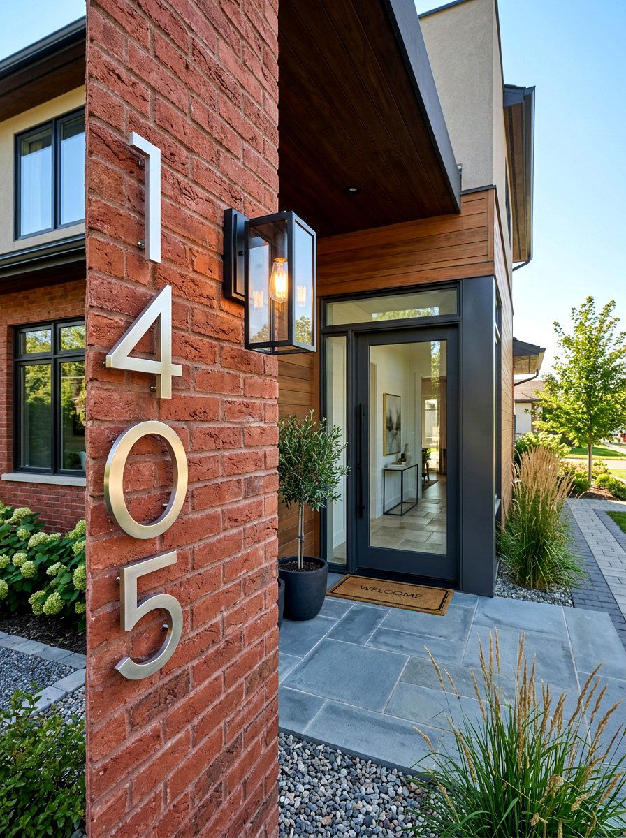 Modern Metal House Numbers - 30 house number display ideas