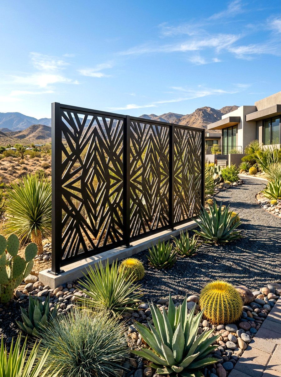 Modern Metal Privacy Panel - 30 AC unit landscaping ideas