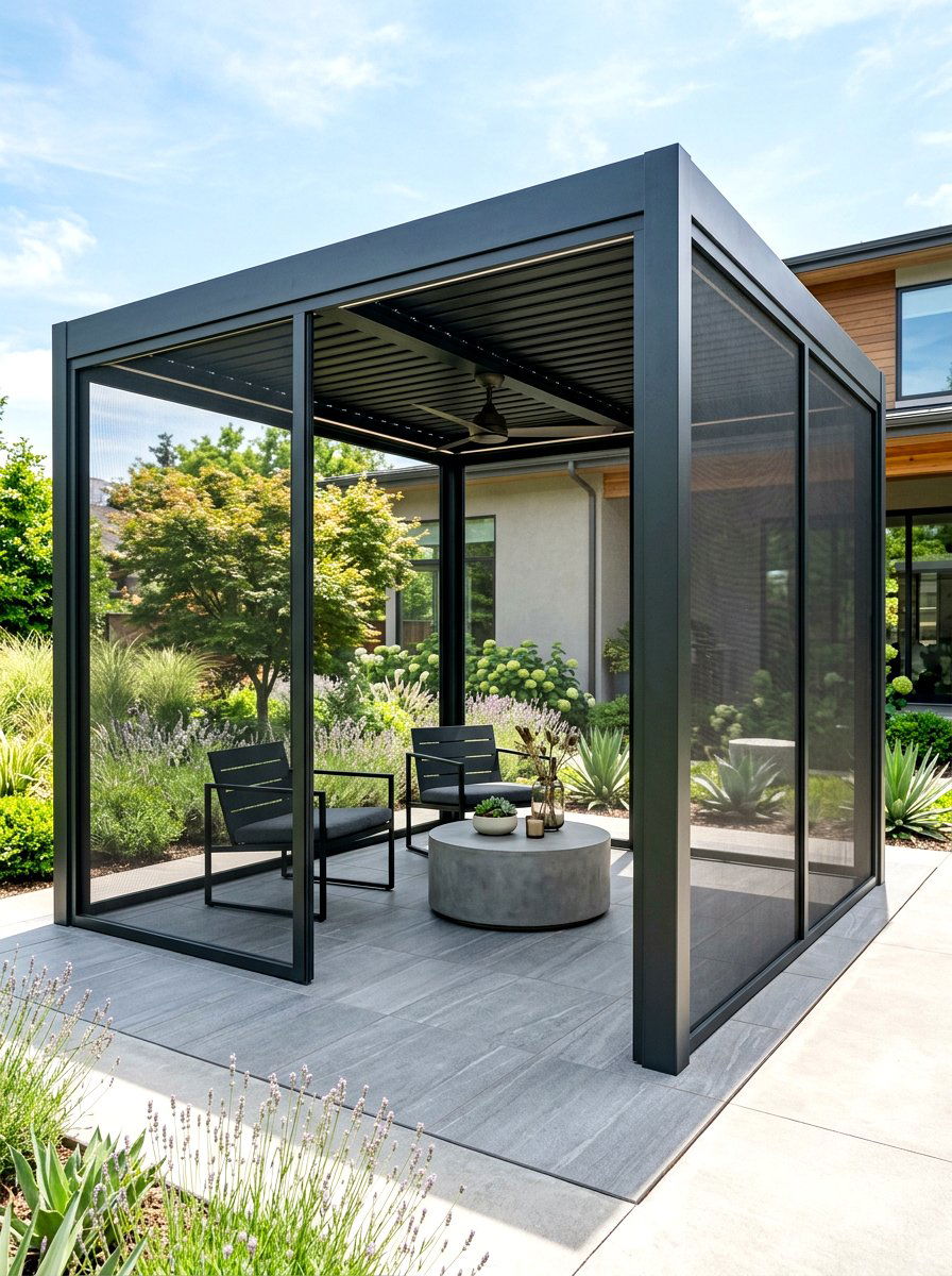 Modern Metal Screened Gazebo - 30 screened gazebo ideas