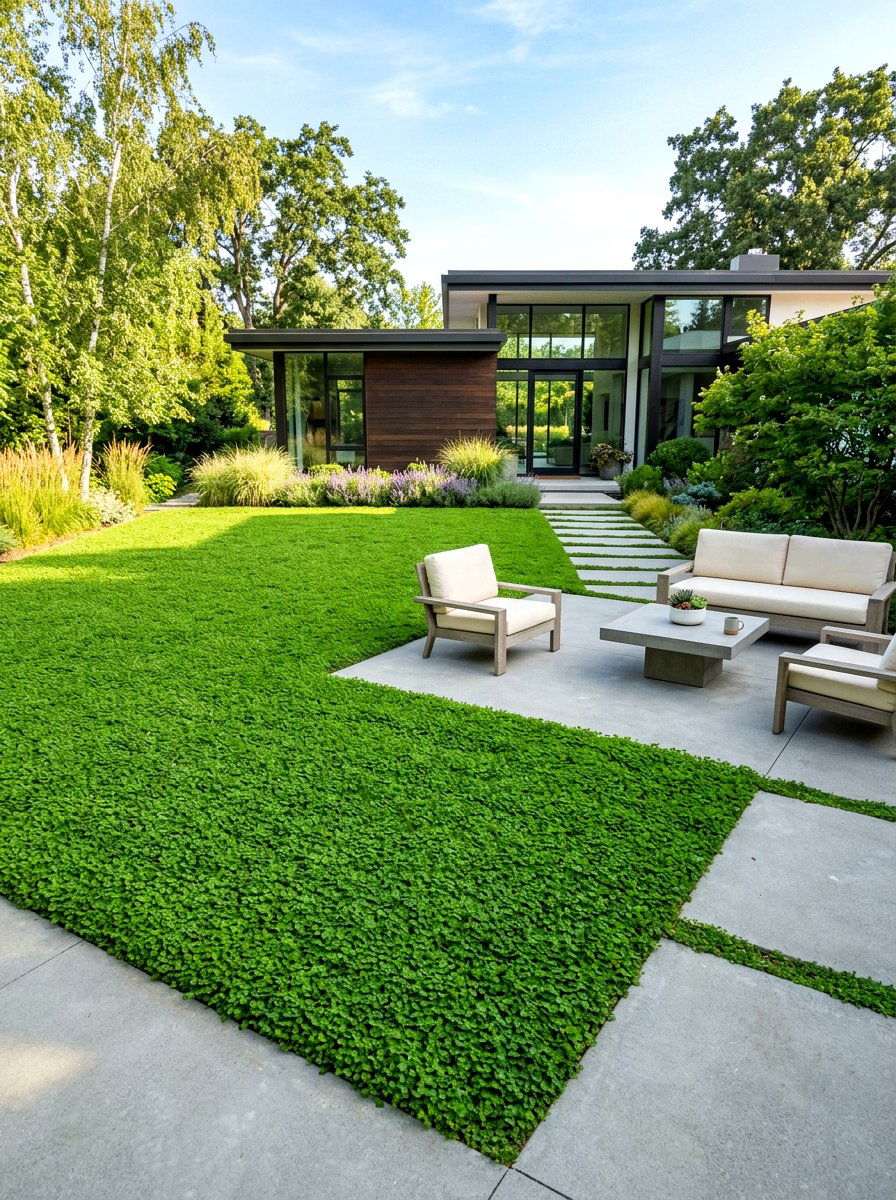Modern Microclover Lawn - 30 clover lawn backyard ideas aesthetic
