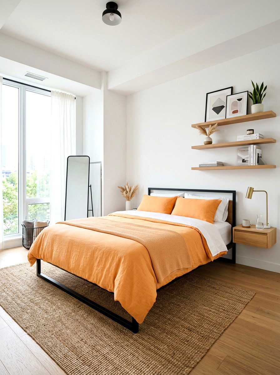 Modern Minimalist Apricot Bedroom - 30 apricot bedroom ideas