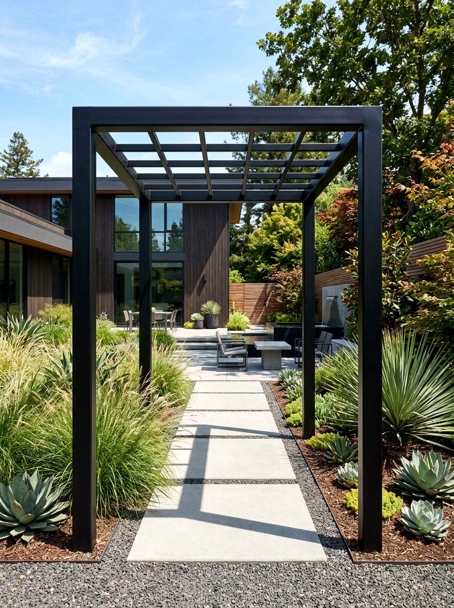 Modern Minimalist Arbor - 30 garden arbor ideas