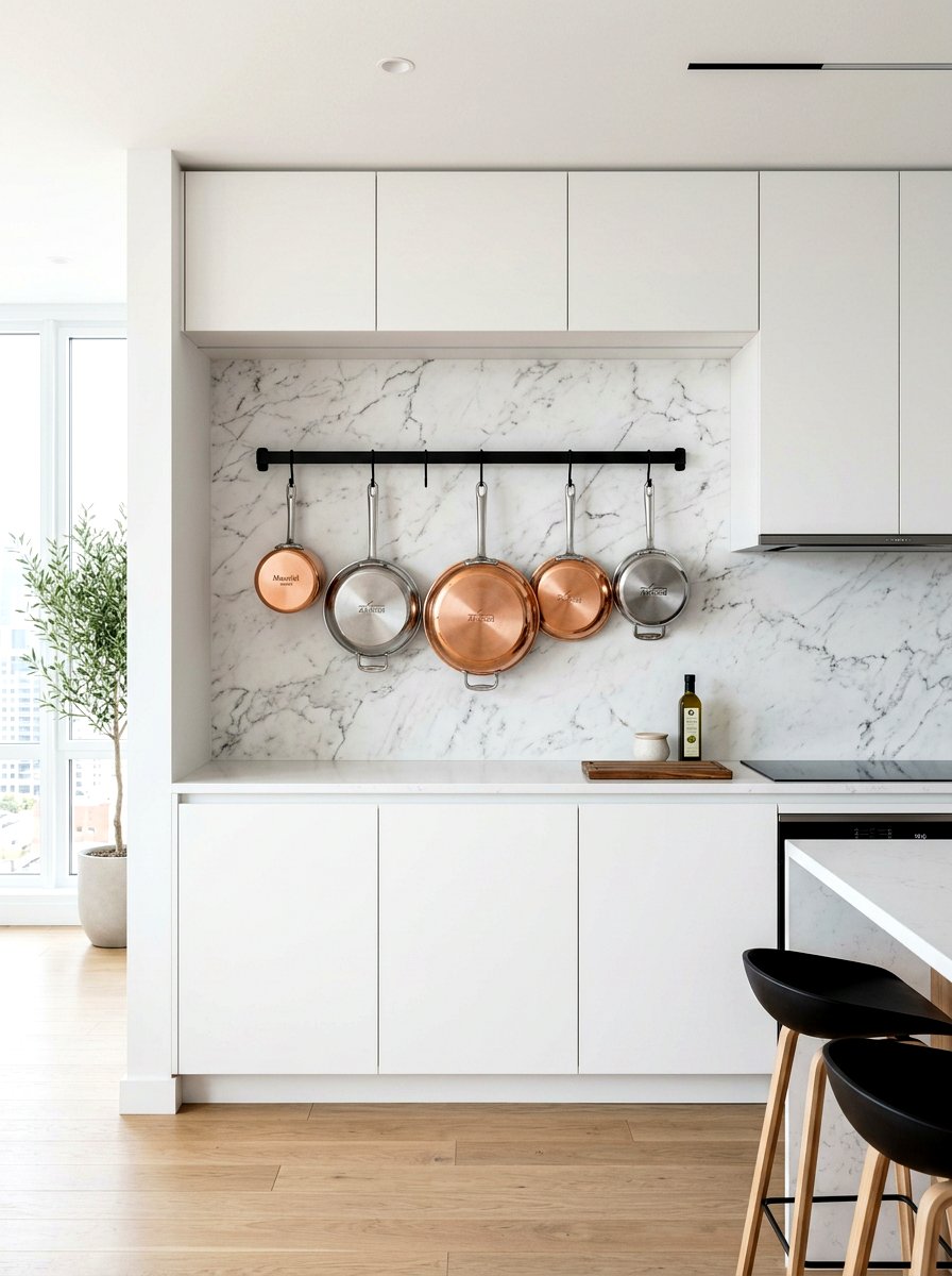 Modern Minimalist Bar Rack - 30 hanging pot rack ideas