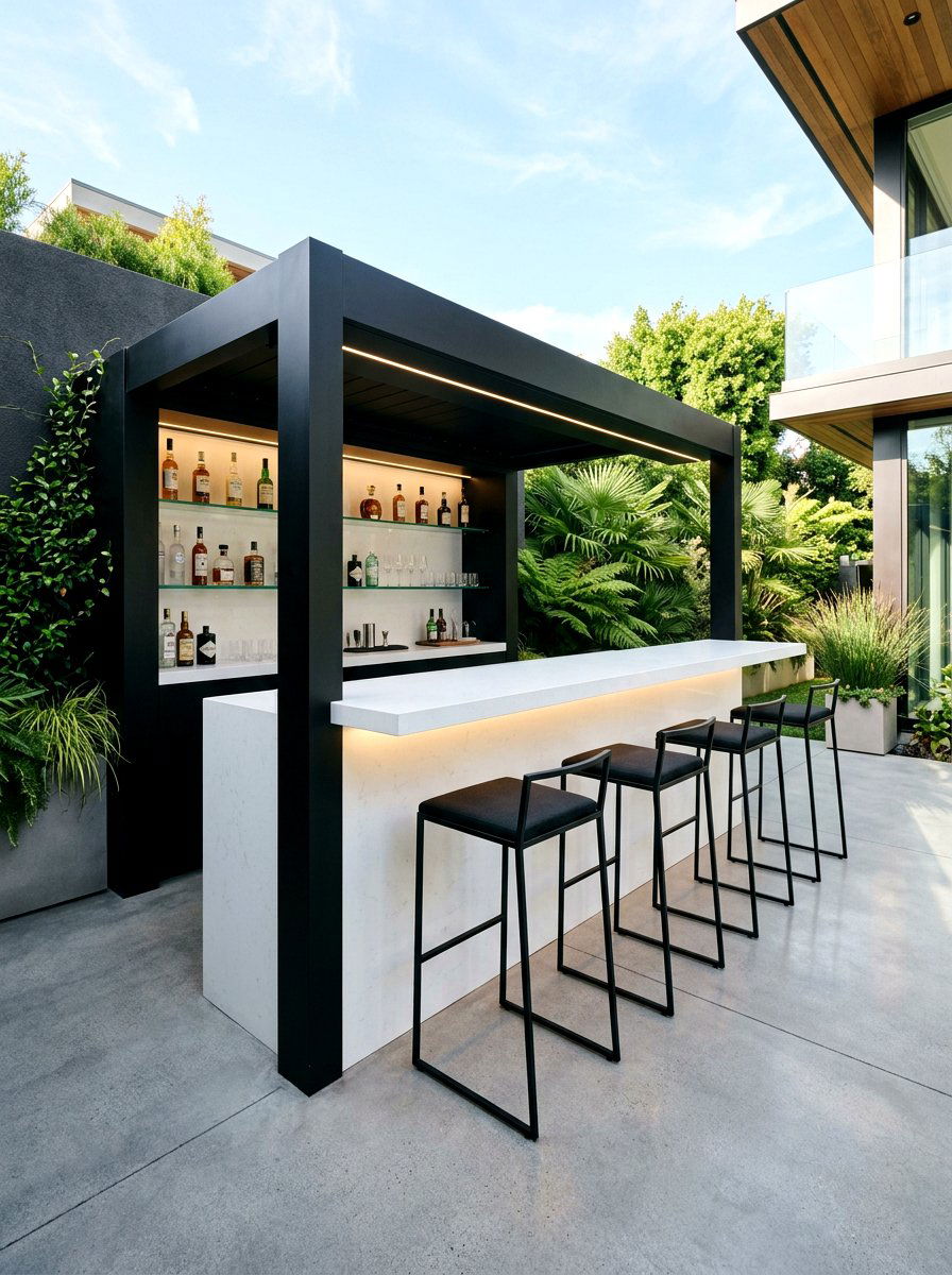 Modern Minimalist Bar - 30 outdoor bar ideas