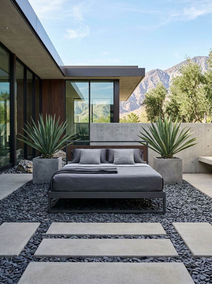 Modern Minimalist Bed - 30 rock flower bed ideas