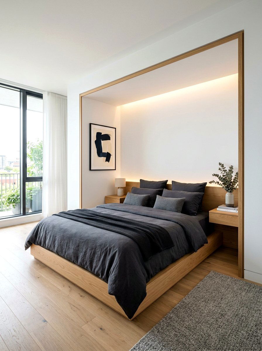 Modern Minimalist Bed Nook - 30 bed nook alcove ideas
