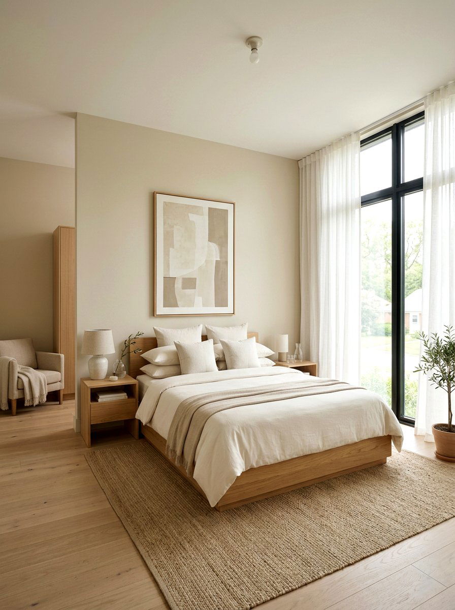 Modern Minimalist Beige Bedroom - 30 tonal beige bedroom ideas
