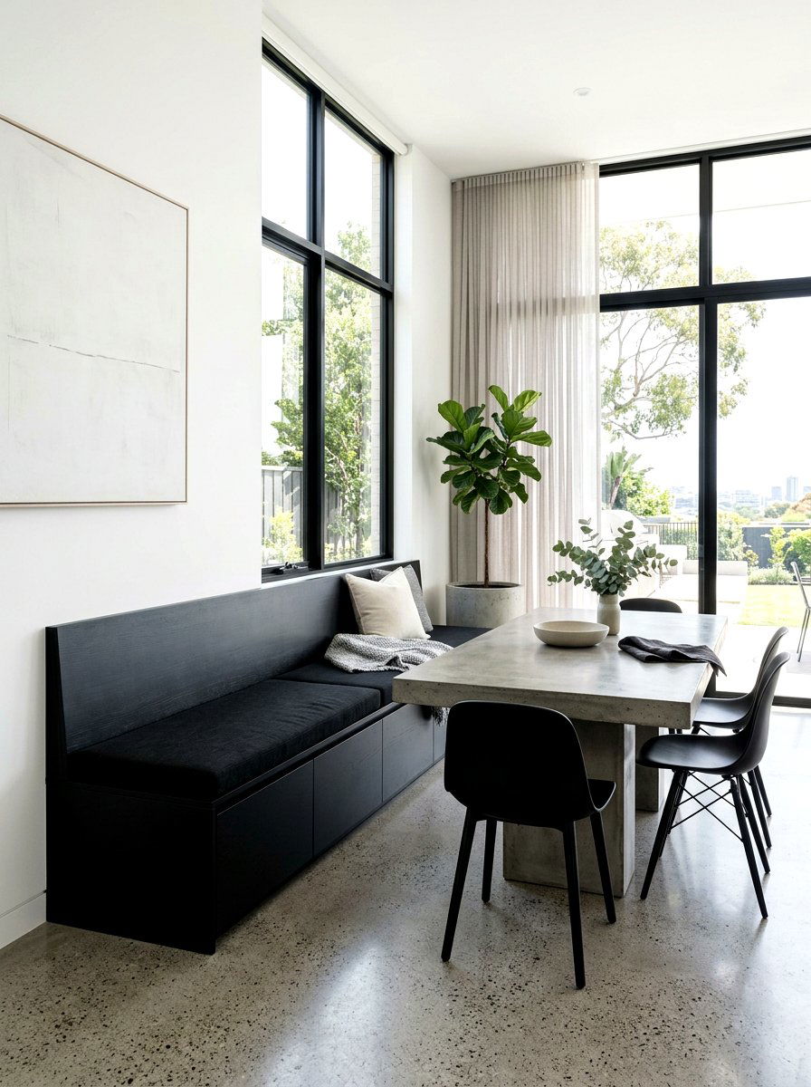 Modern Minimalist Bench Drawers - 30 kitchen banquette storage ideas