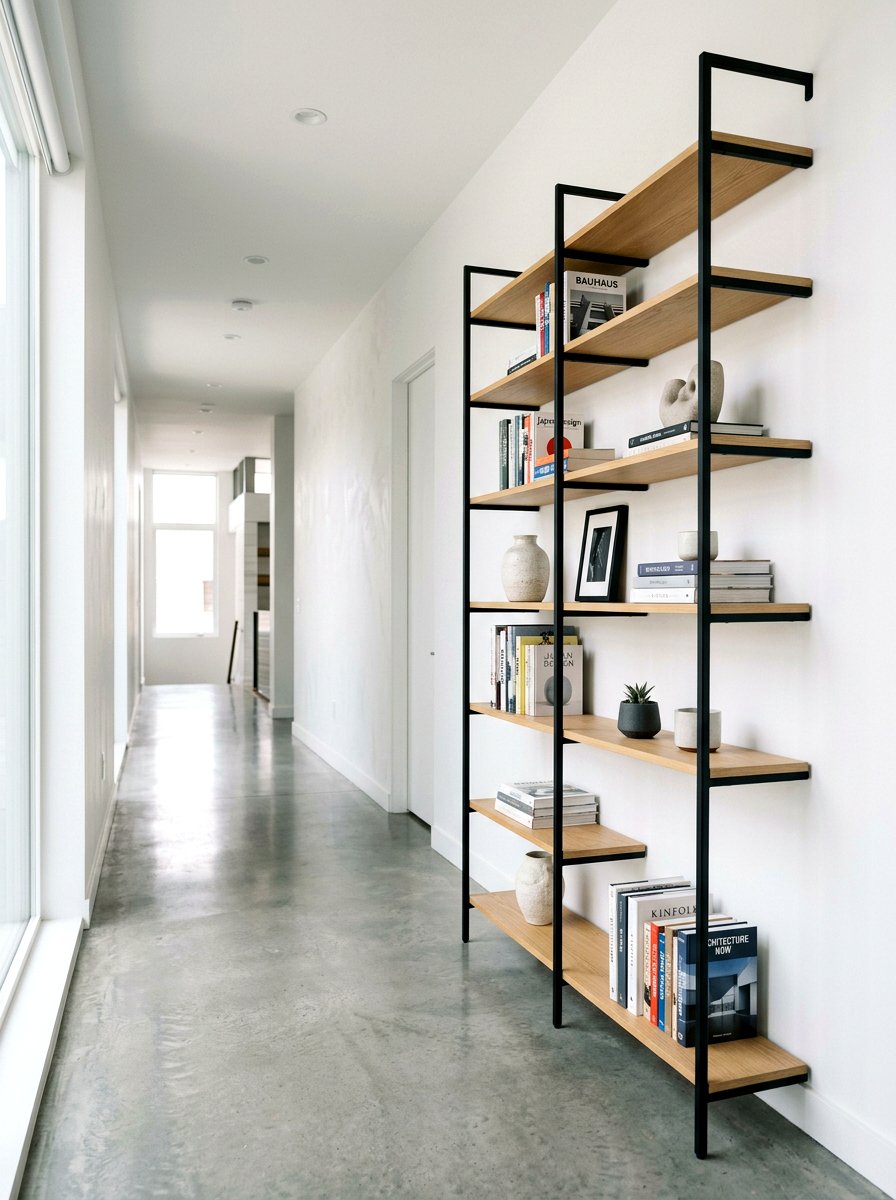 Modern Minimalist Bookcase - 30 hallway bookshelf ideas