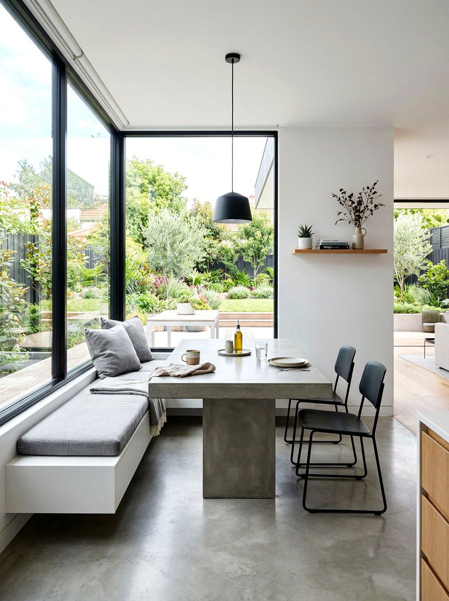 Modern Minimalist Breakfast Nook - 30 breakfast window nook ideas