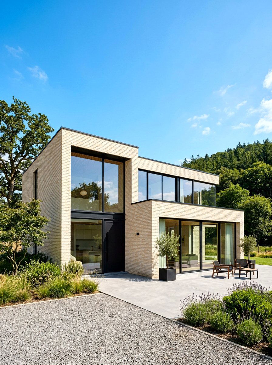 Modern Minimalist Brick House - 30 brick house exterior ideas