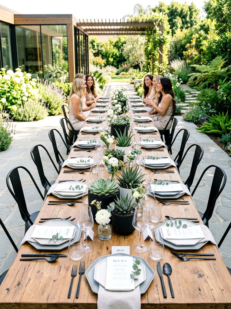 Modern Minimalist Brunch - 30 backyard bridal brunch ideas