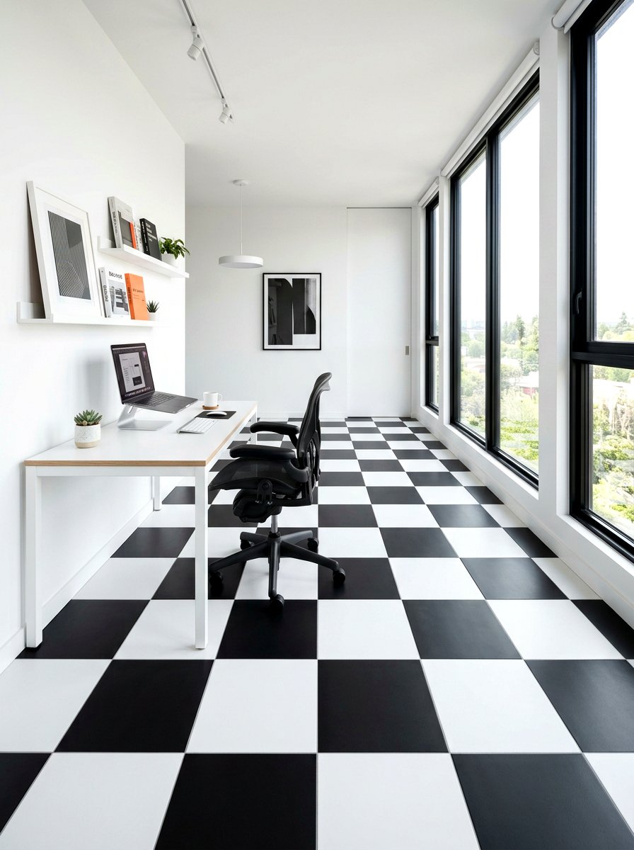 Modern Minimalist Checkerboard Floor - 30 checkerboard floor ideas