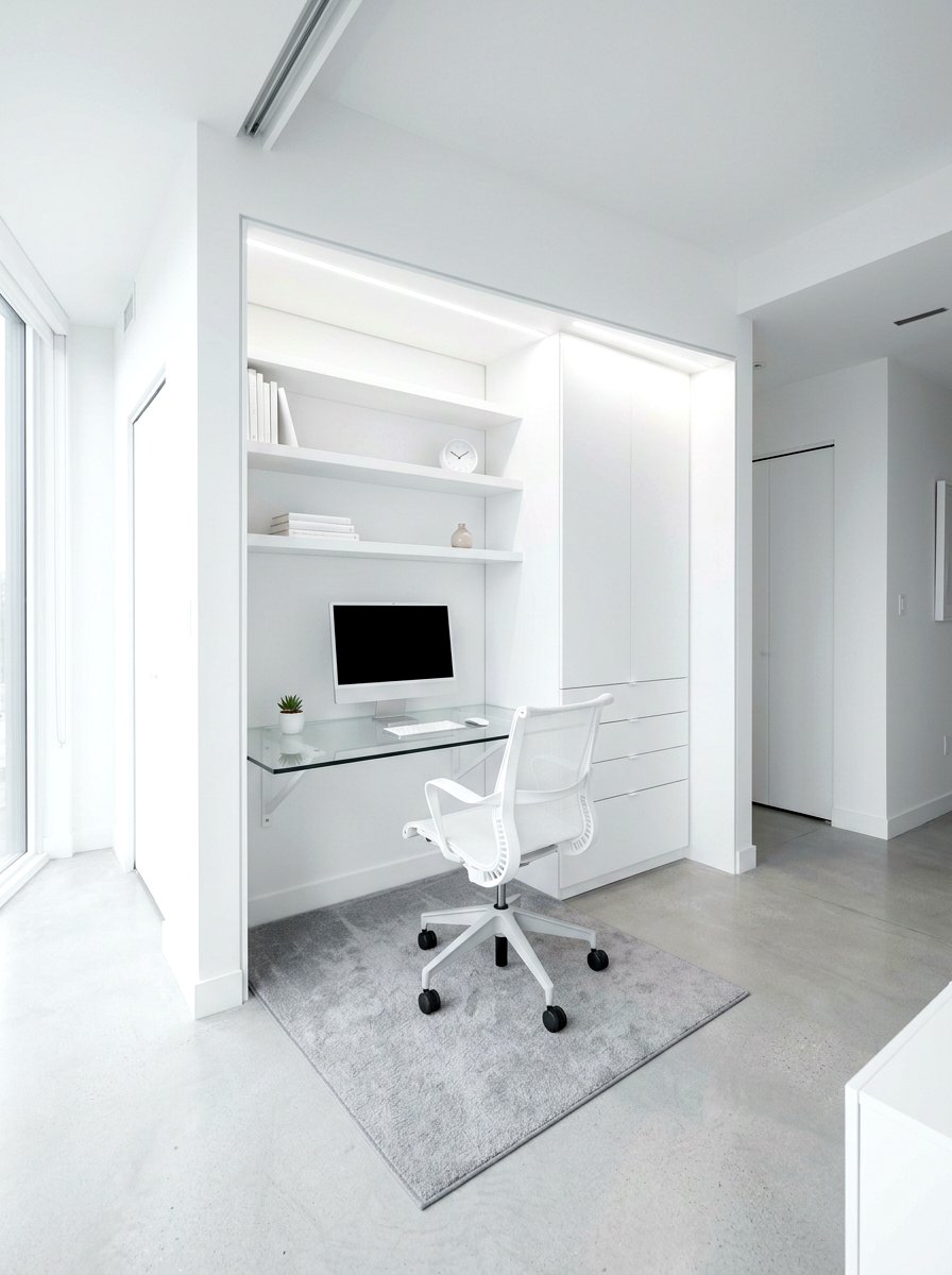 Modern Minimalist Cloffice - 30 cloffice ideas