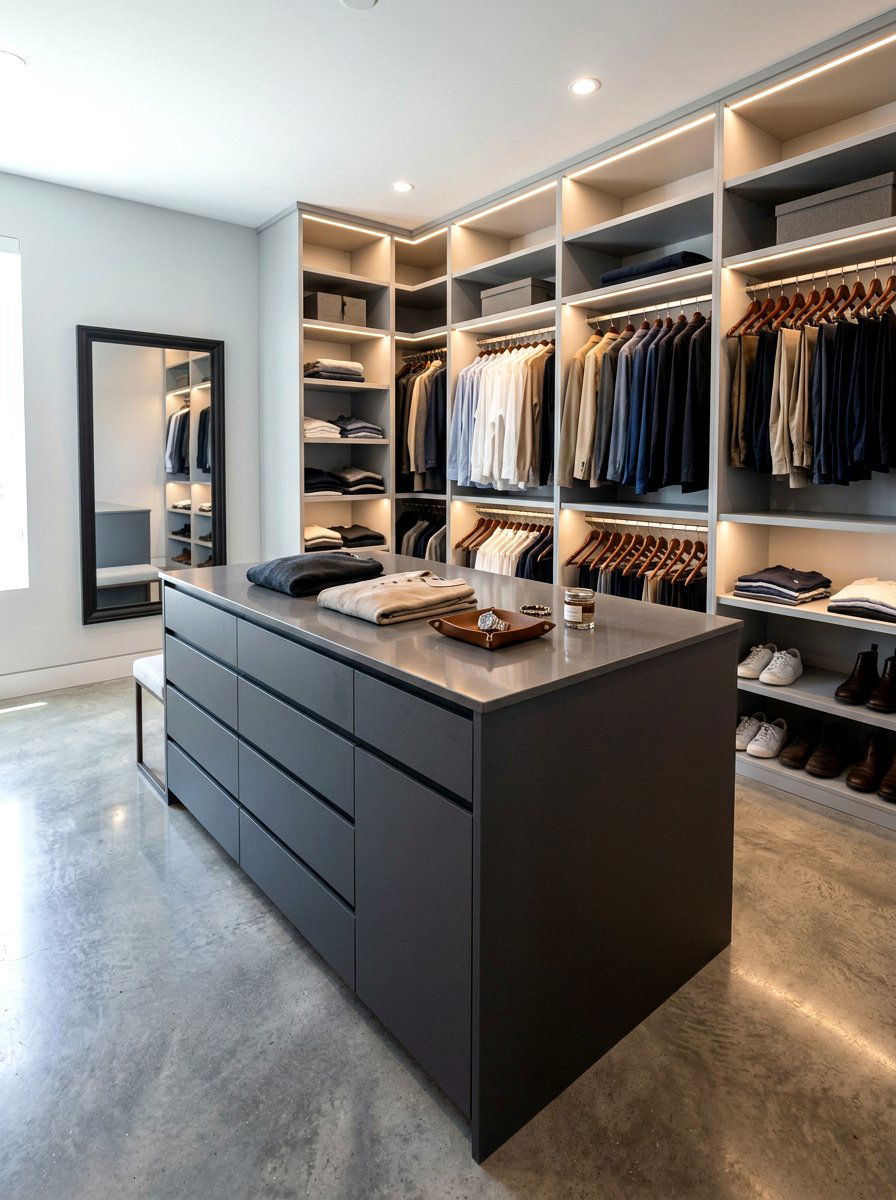 Modern Minimalist Closet Island - 30 closet island ideas