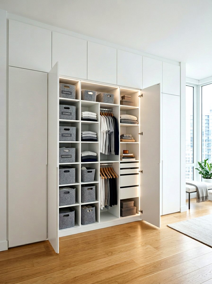Modern Minimalist Closet - 30 hallway linen closet ideas
