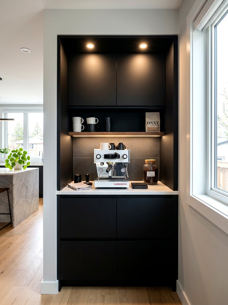 Modern Minimalist Coffee Nook - 30 appliance garage coffee station ideas