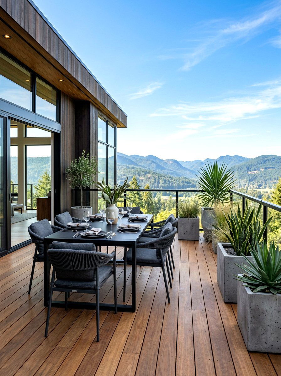 Modern Minimalist Deck - 30 summer dinner party patio ideas