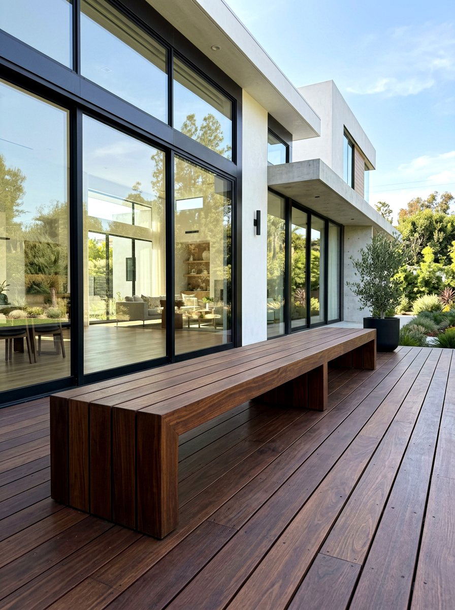 Modern Minimalist Deck Bench - 30 deck built in seating ideas