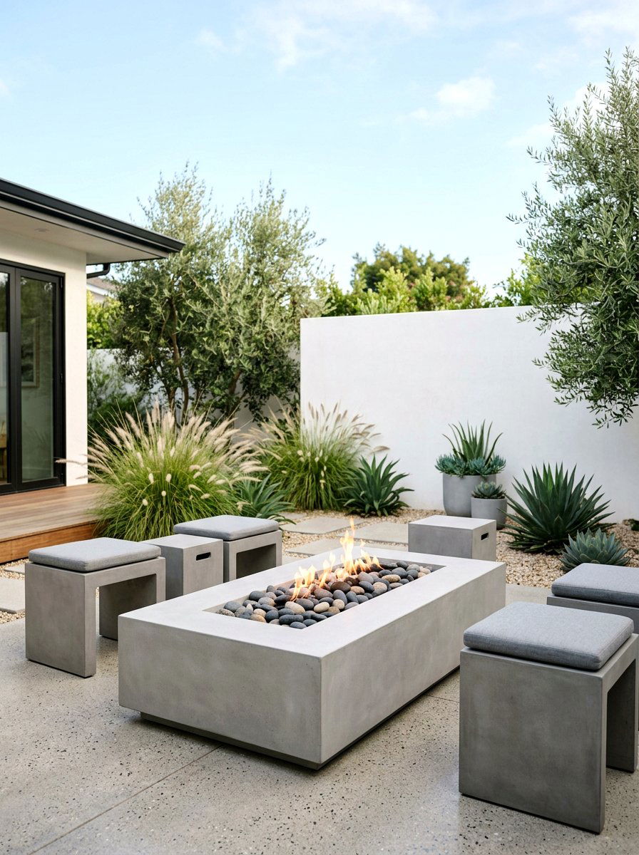 Modern Minimalist Fire Pit - 30 fire pit landscaping ideas