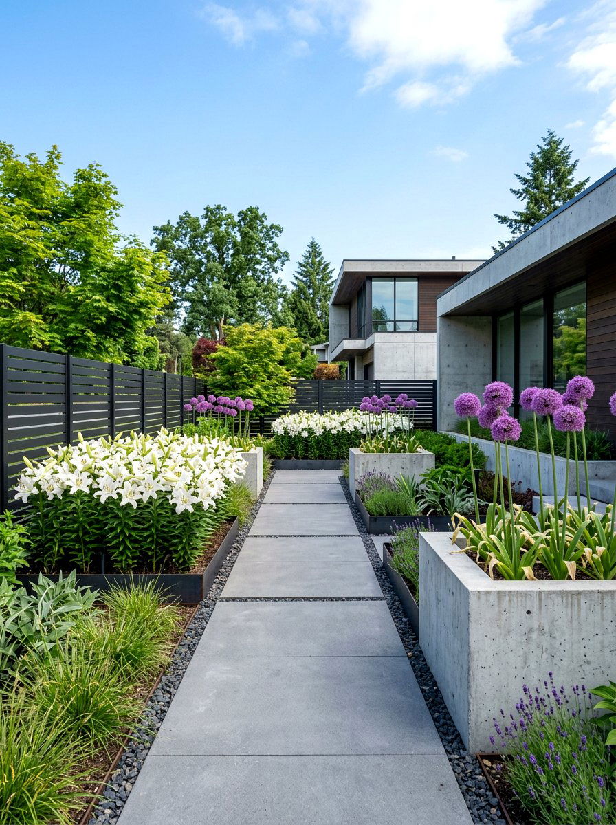 Modern Minimalist Flower Garden - 30 backyard cutting garden ideas