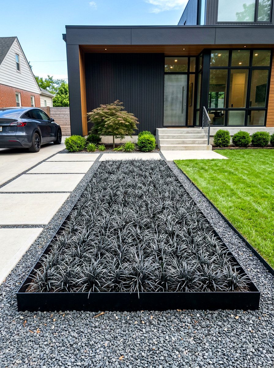 Modern Minimalist Front Yard Island - 30 front yard island bed ideas