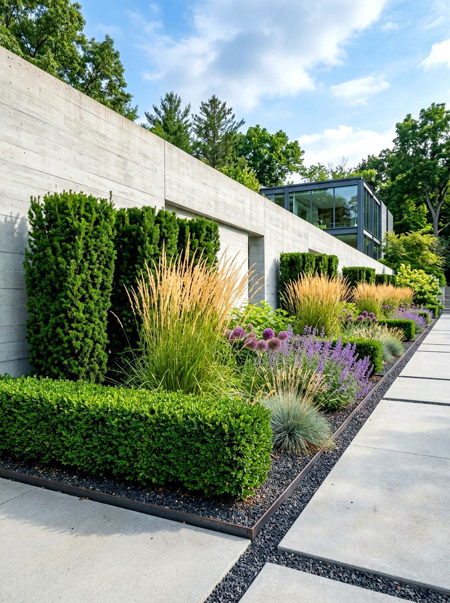 Modern Minimalist Garden Border - 30 mixed border garden ideas