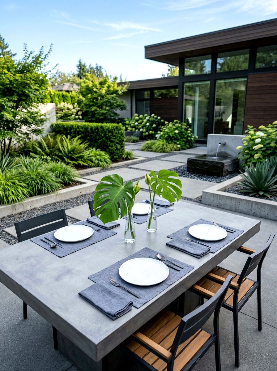 Modern Minimalist Garden Setting - 30 garden party tablescape ideas