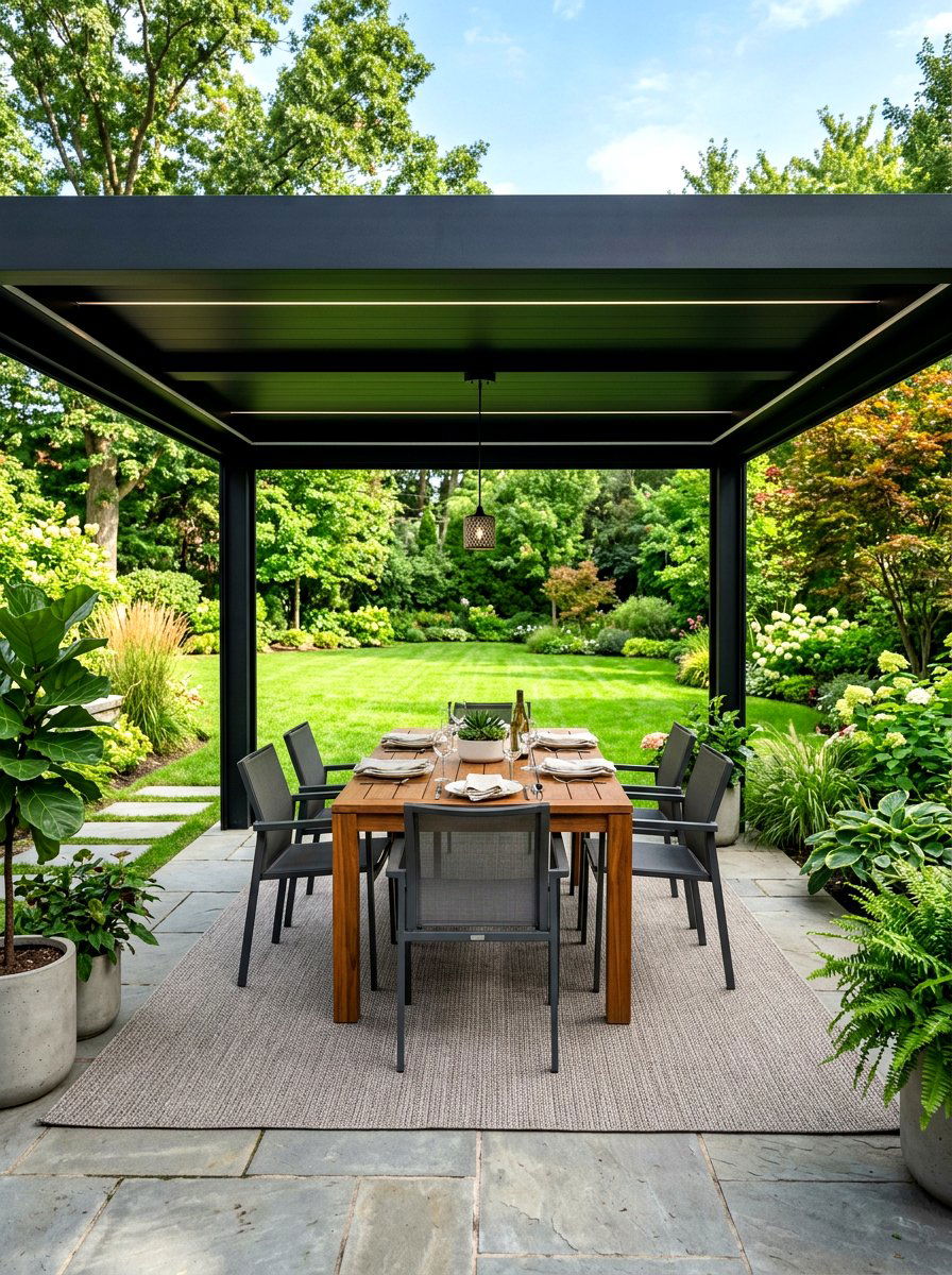 Modern Minimalist Gazebo Dining - 30 gazebo dining area ideas