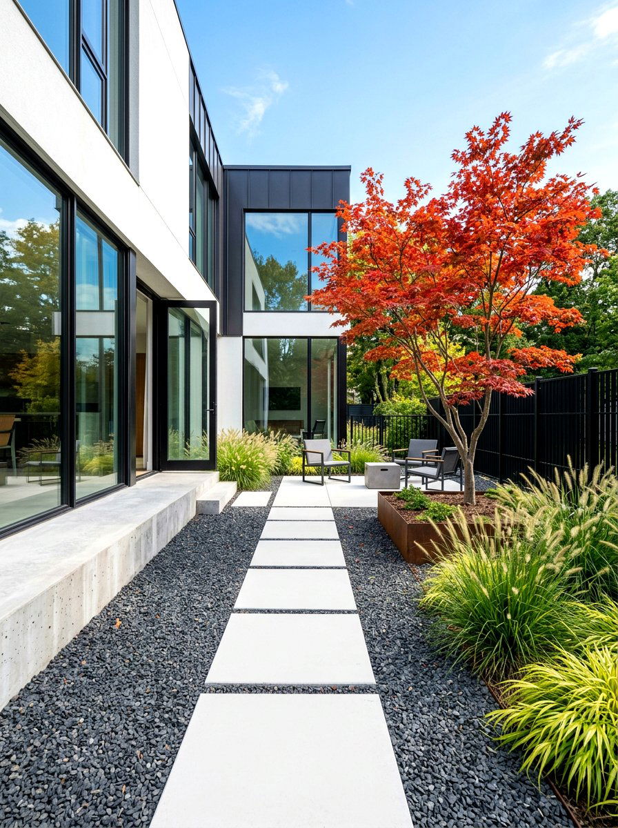 Modern Minimalist Gravel - 30 gravel courtyard ideas