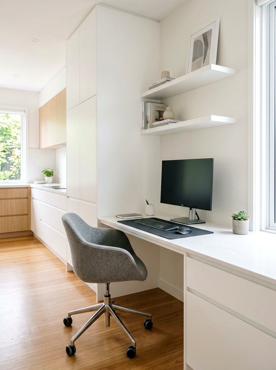 Modern Minimalist Kitchen Desk - 30 homework station kitchen ideas