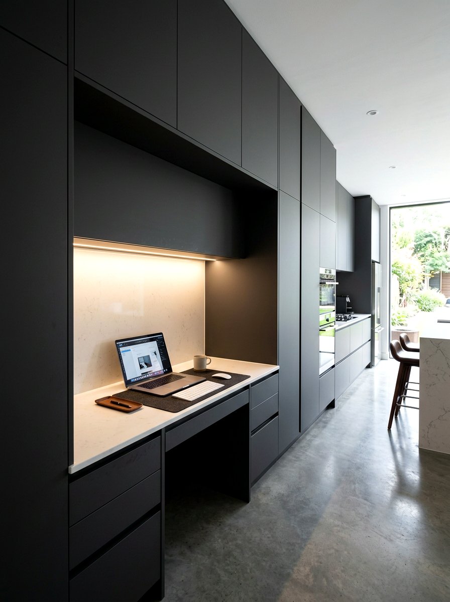 Modern Minimalist Kitchen Office - 30 kitchen desk nook ideas