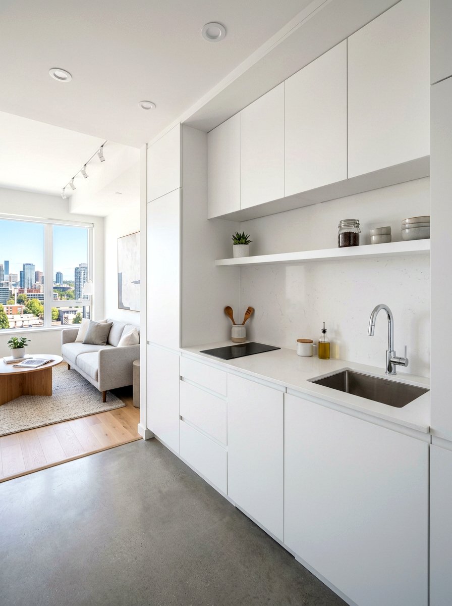 Modern Minimalist Kitchenette - 30 studio kitchenette ideas
