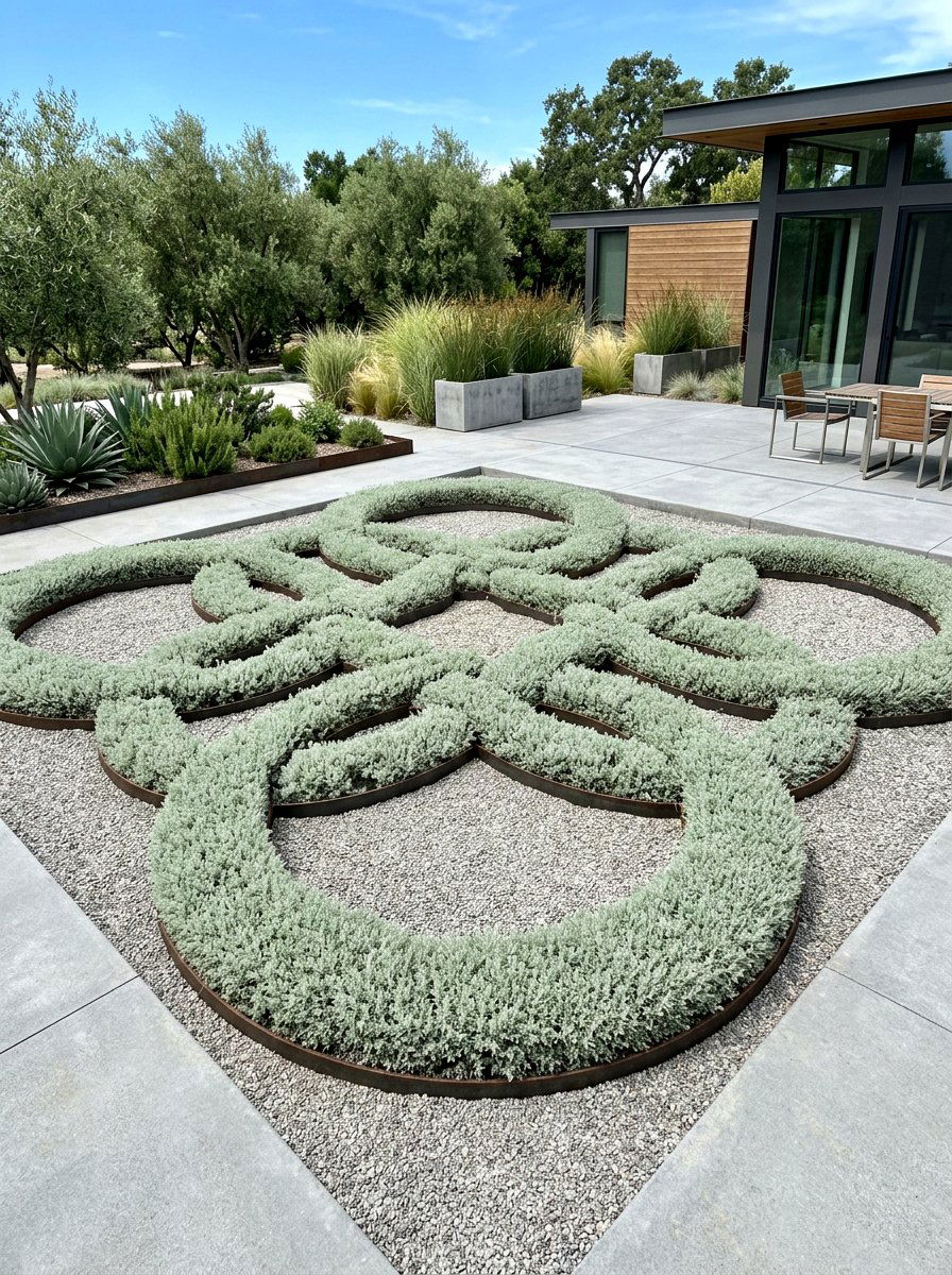 Modern Minimalist Knot Garden - 30 herb knot garden ideas