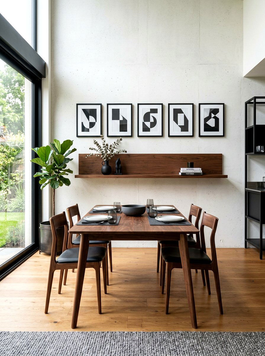 Modern Minimalist Ledge Display - 30 dining room picture ledge ideas