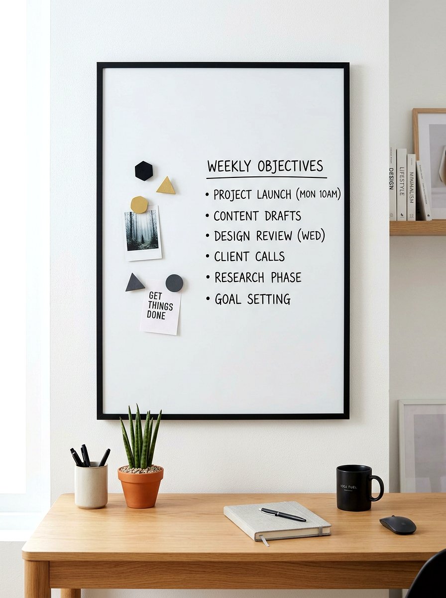 Modern Minimalist Message Board - 30 family command center ideas