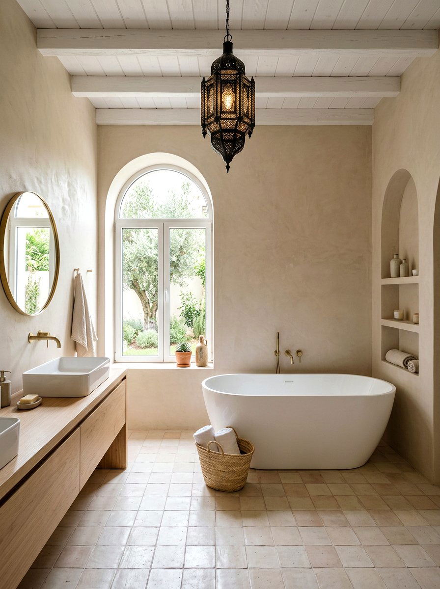 Modern Minimalist Moroccan Bathroom - 30 Moroccan bathroom ideas