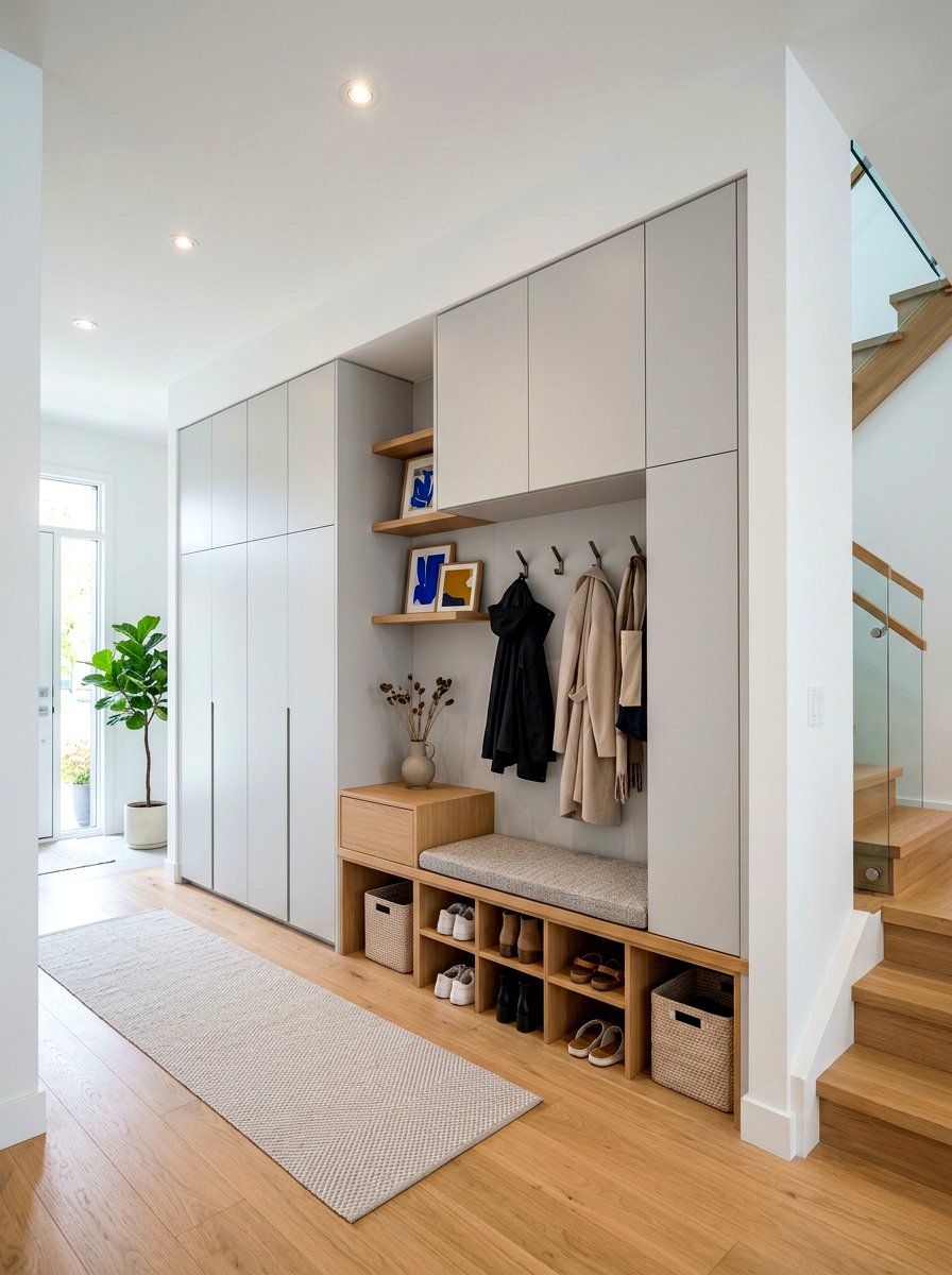 Modern Minimalist Mudroom Locker Wall - 30 mudroom locker wall ideas