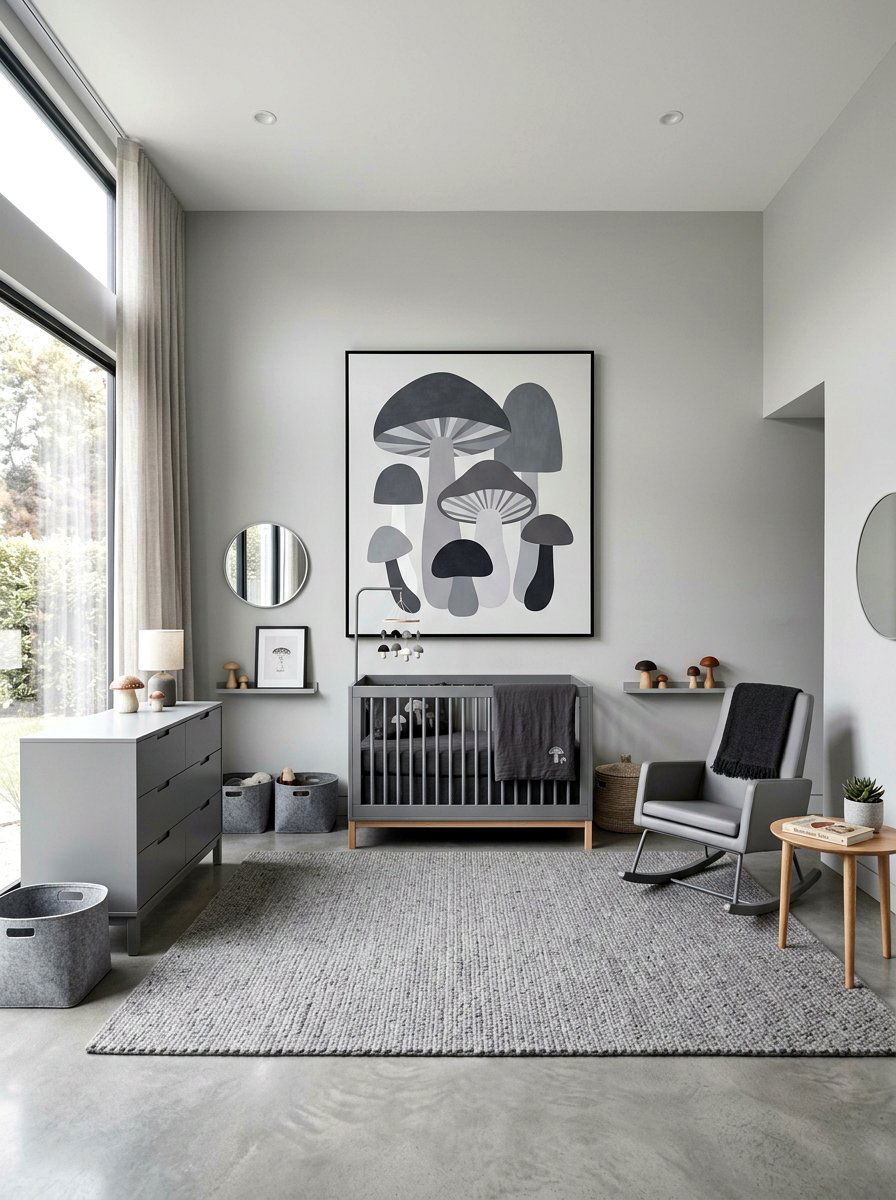 Modern Minimalist Mushroom Nursery - 30 mushroom nursery ideas