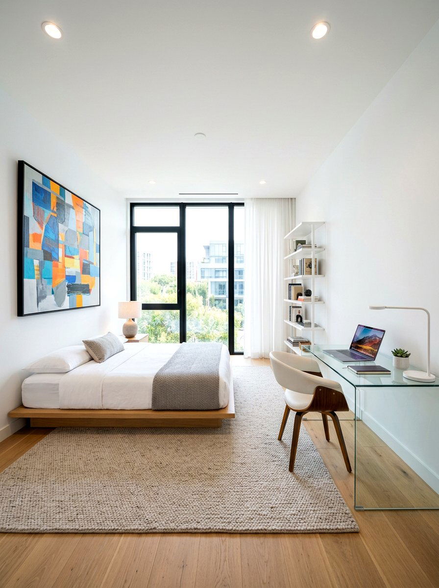 Modern Minimalist Office Guest Suite - 30 guest bedroom office combo ideas