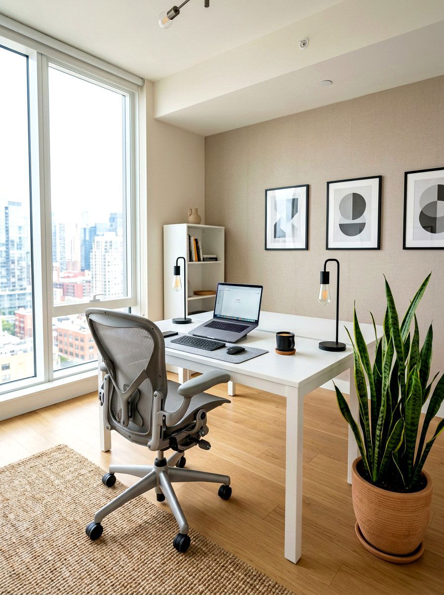 Modern Minimalist Office - 30 work from home office ideas