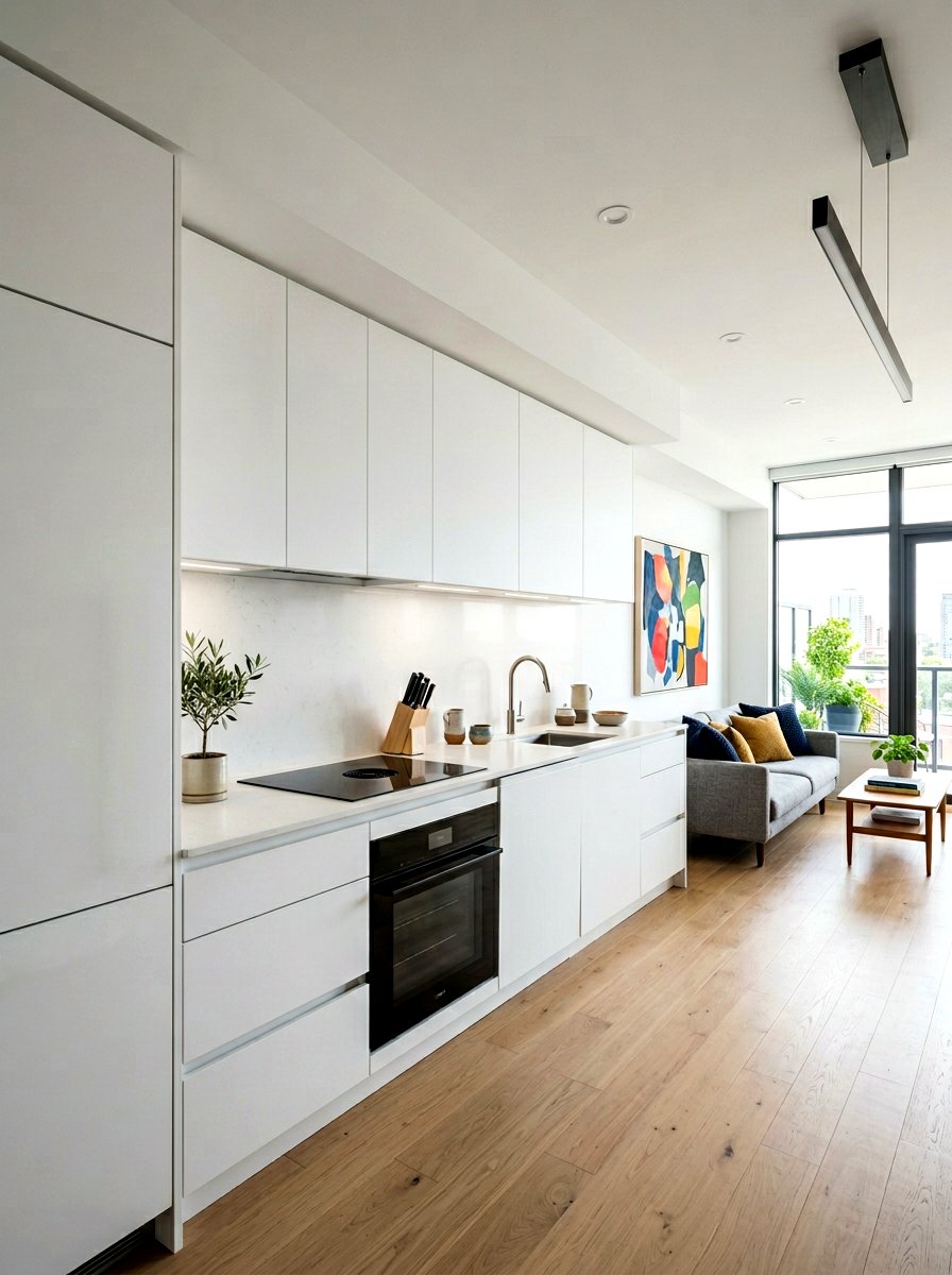 Modern Minimalist One Wall Kitchen - 30 one wall kitchen ideas