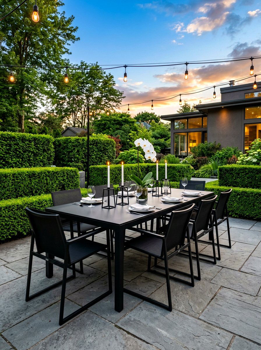 Modern Minimalist Outdoor Dinner - 30 candlelit garden dinner ideas