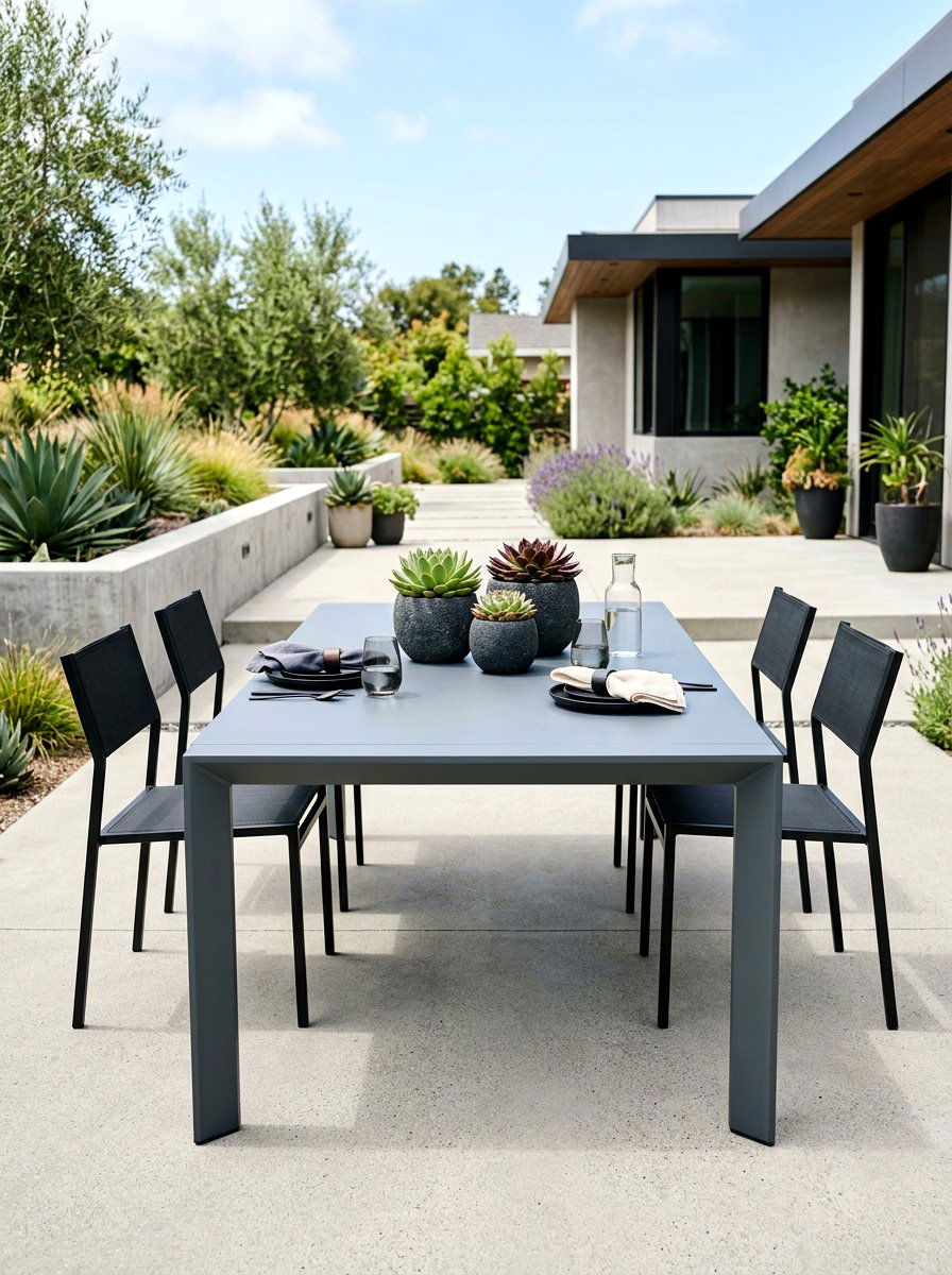 Modern Minimalist Outdoor Table - 30 garden party table ideas