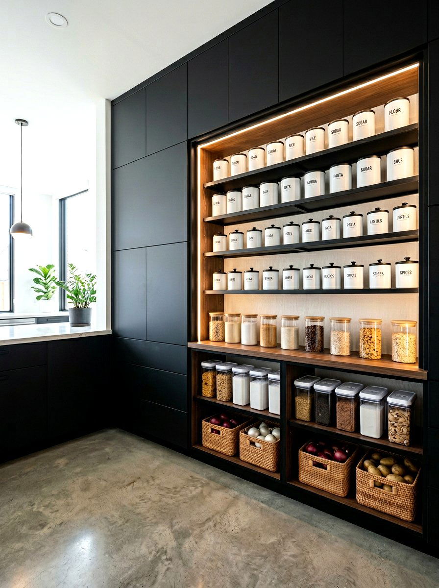 Modern Minimalist Pantry - 30 pantry shelving ideas